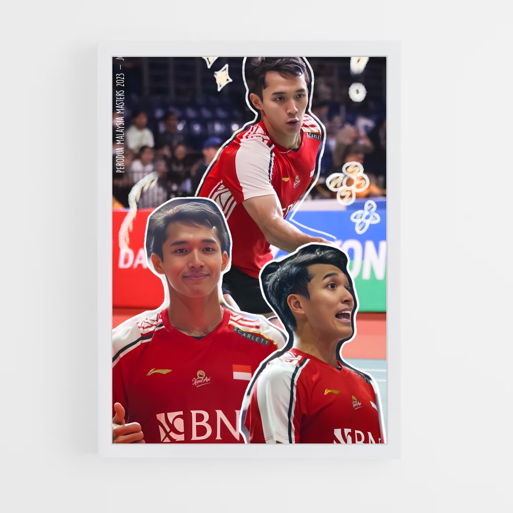 Poster Jonatan de christie – affiche Badminton (vue 3)